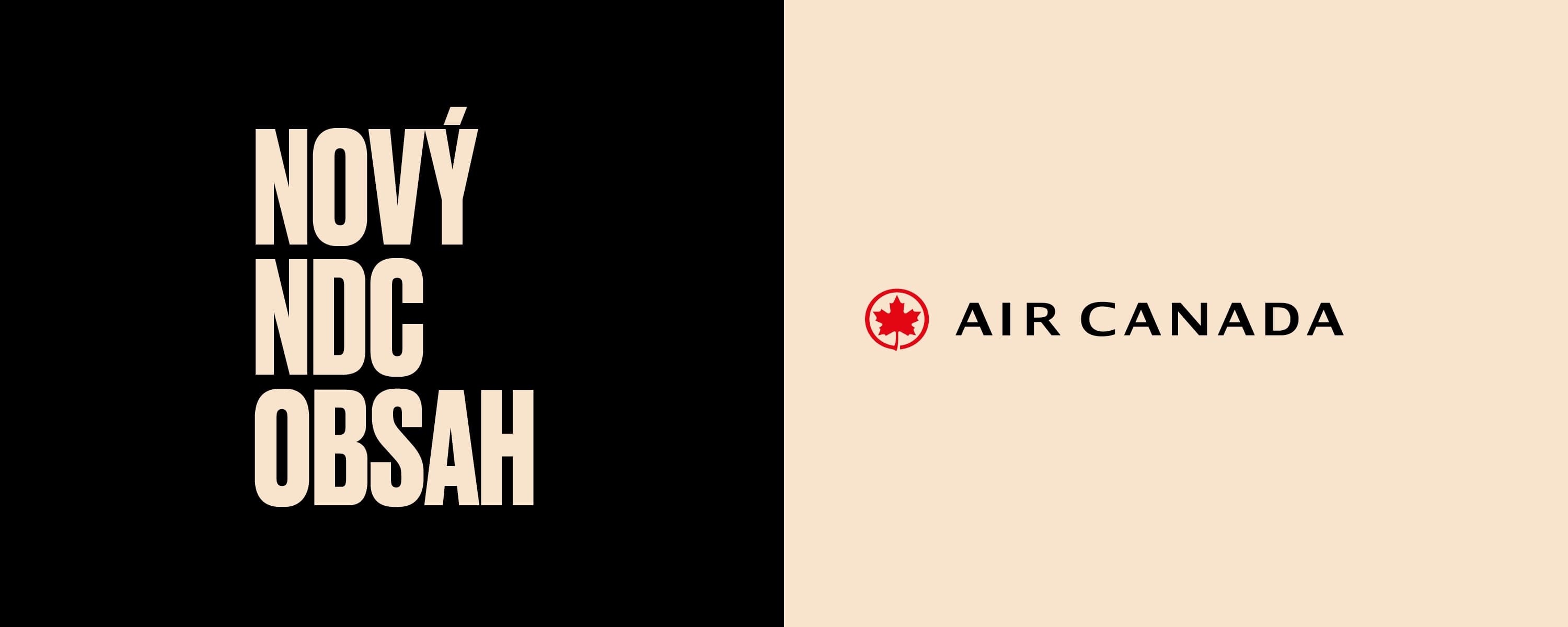 Grafika Nový NDC obsah a logo Air Canada