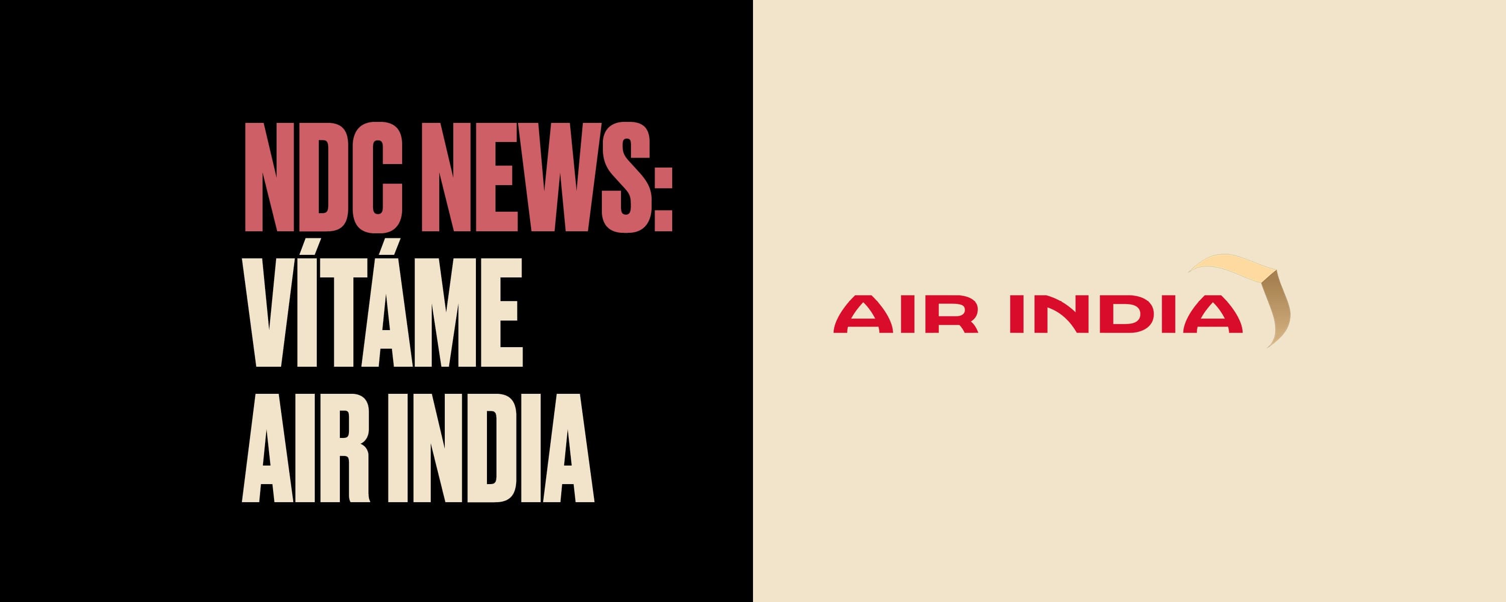 Grafika NDC news: Vítáme Air India a logo Air India