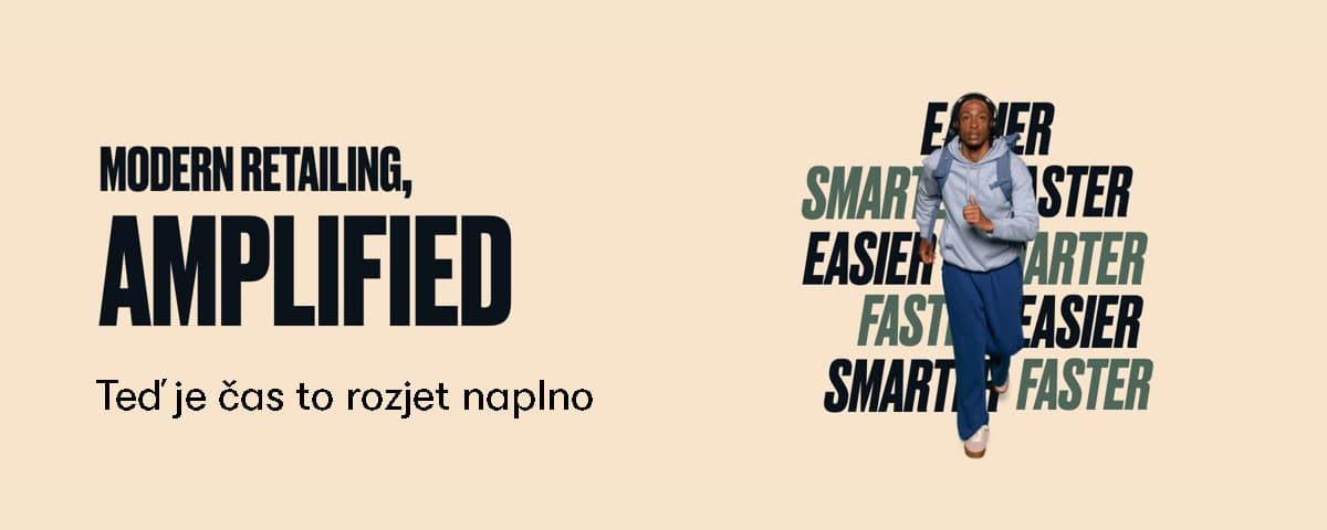 Grafika Modern Retailing, Amplified s běžícím mužem