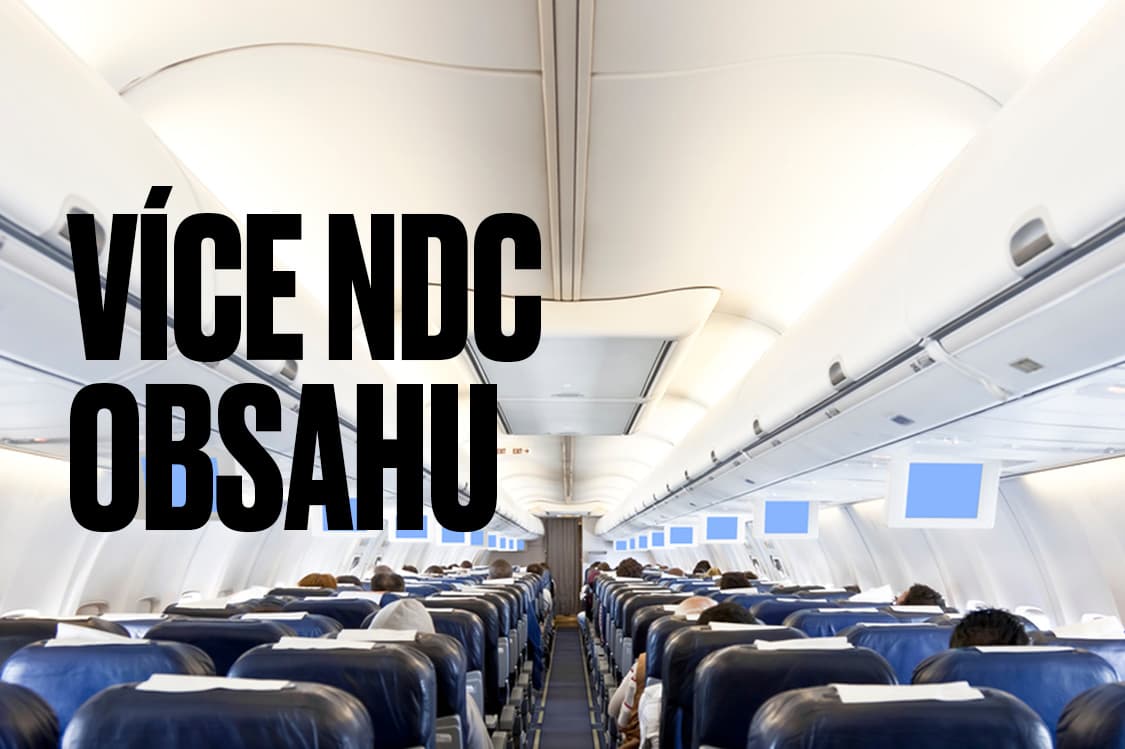 Interiér letadla s cestujícími – NDC obsah Lufthansa Group na Travelport+